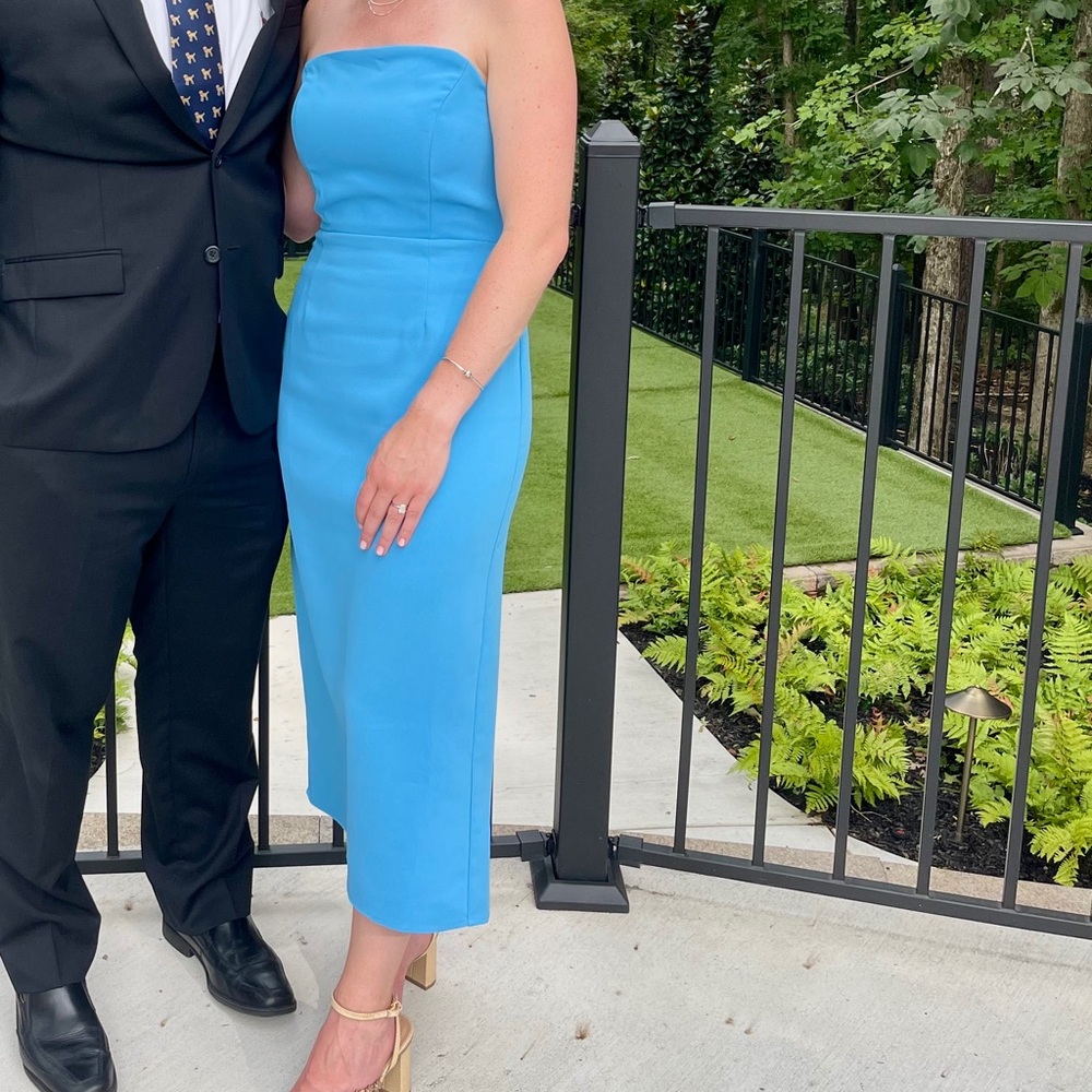 Lulu's Strapless Blue Dress